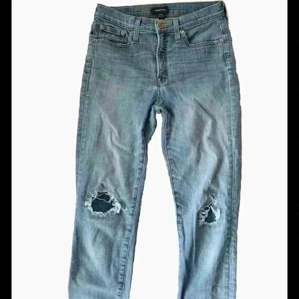 J Crew distressed straight leg jeans size 27